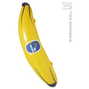 Op deze afbeelding zie je een Decoratie, van het merk Widmann. Opblaasbare Banaan 100 Centimeter