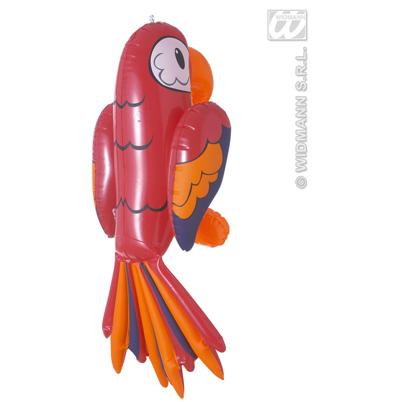Op deze afbeelding zie je een Decoratie, van het merk Widmann. Opblaasbare Papegaai 60 Centimeter