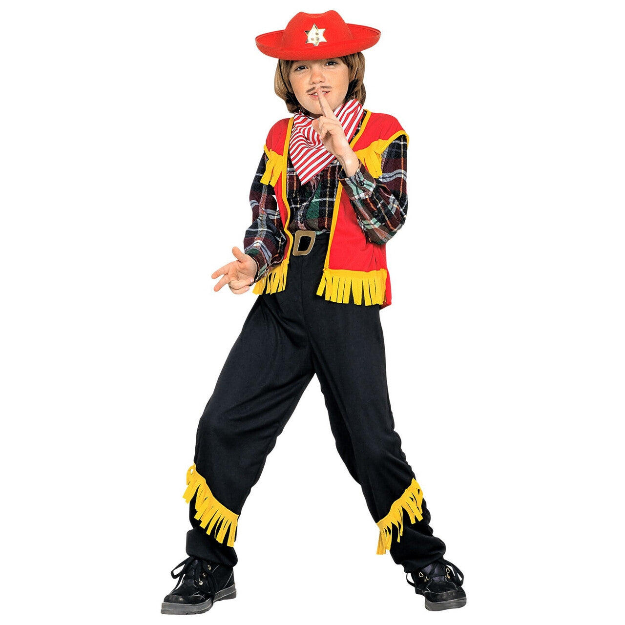 Op deze afbeelding zie je een Kostuums, van het merk Widmann. Kleurrijk Cowboy Kostuum Jongen