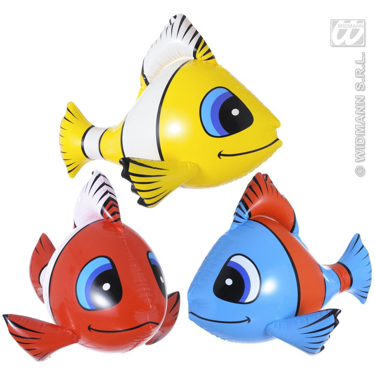 Op deze afbeelding zie je een Decoratie, van het merk Widmann. Opblaasbare Tropische Vis 60 Centimeter