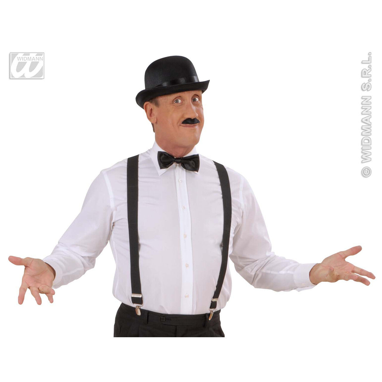 Op deze afbeelding zie je een Accessoires, van het merk Widmann. Bolhoed Satijn, Zwart