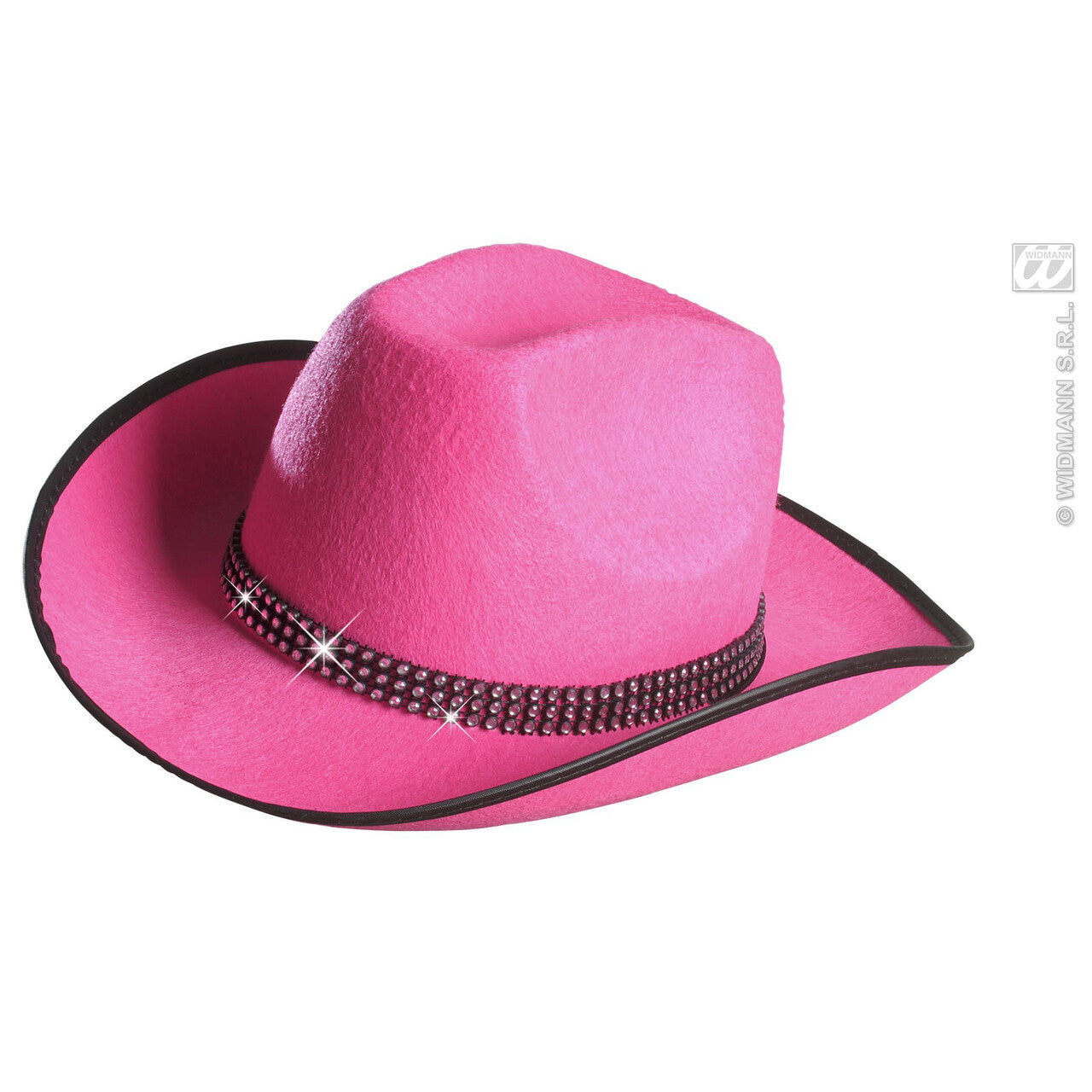 Op deze afbeelding zie je een Accessoires, van het merk Widmann. Cowboyhoed Roze Met Strass Band