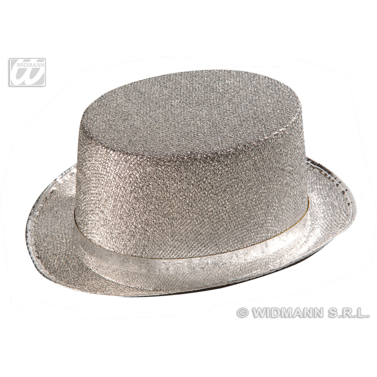 Op deze afbeelding zie je een Accessoires, van het merk Widmann. Hoge Hoed Zilverkleurig