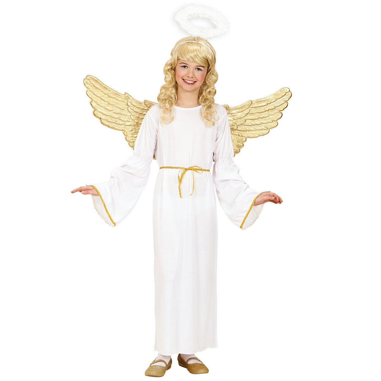 Op deze afbeelding zie je een Kostuums, van het merk Widmann. Engel Met Aureool Angel Dust Kostuum Meisje
