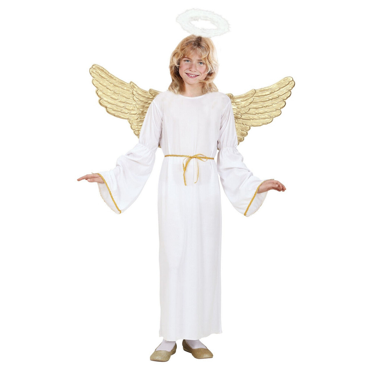 Op deze afbeelding zie je een Kostuums, van het merk Widmann. Engel Met Aureool Angel Dust Kostuum Meisje
