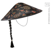Op deze afbeelding zie je een Accessoires, van het merk Widmann. Satijnen Hoed Chinese Man Met Staartje