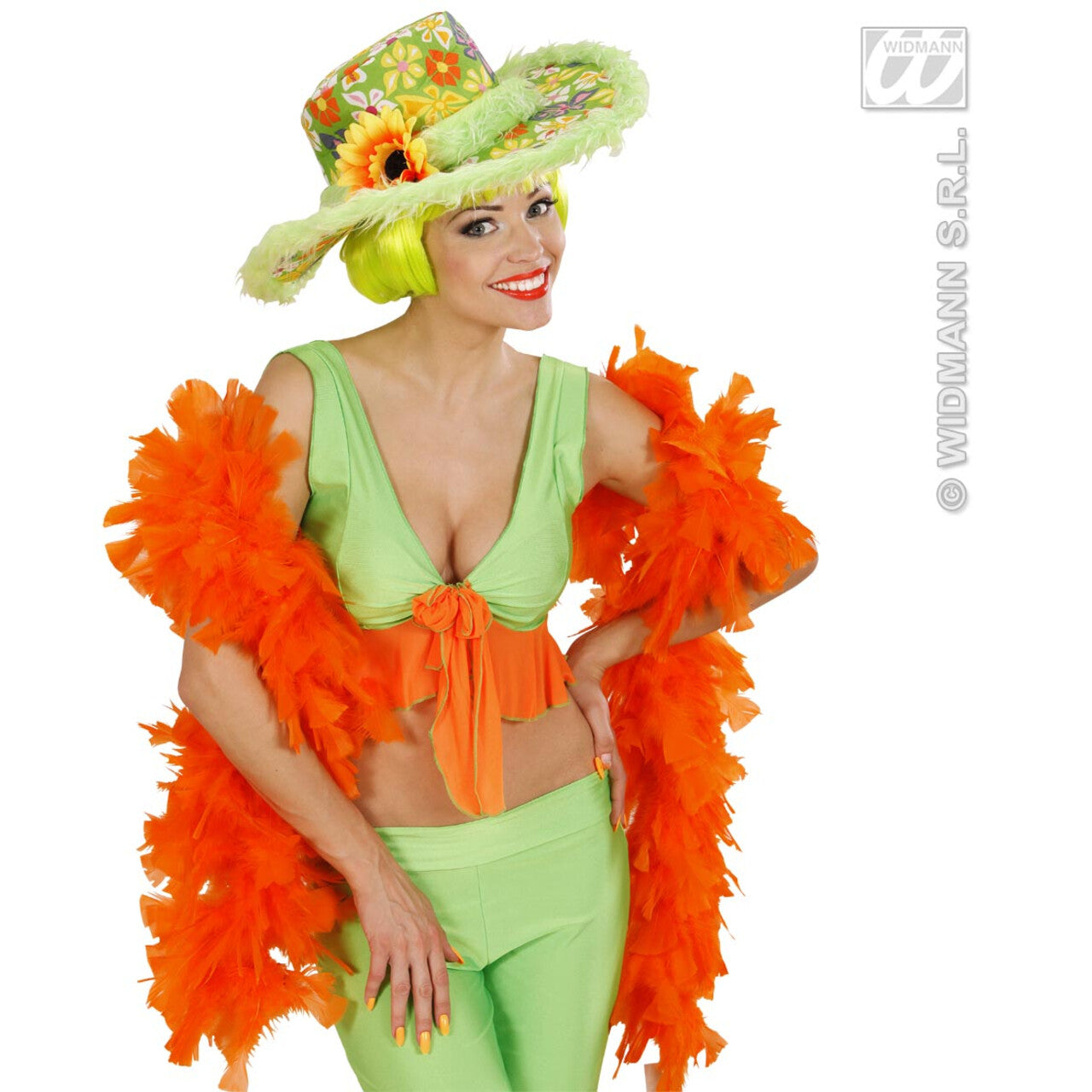 Op deze afbeelding zie je een Accessoires, van het merk Widmann. Hoed Ibiza Met Zonnebloem, Groen