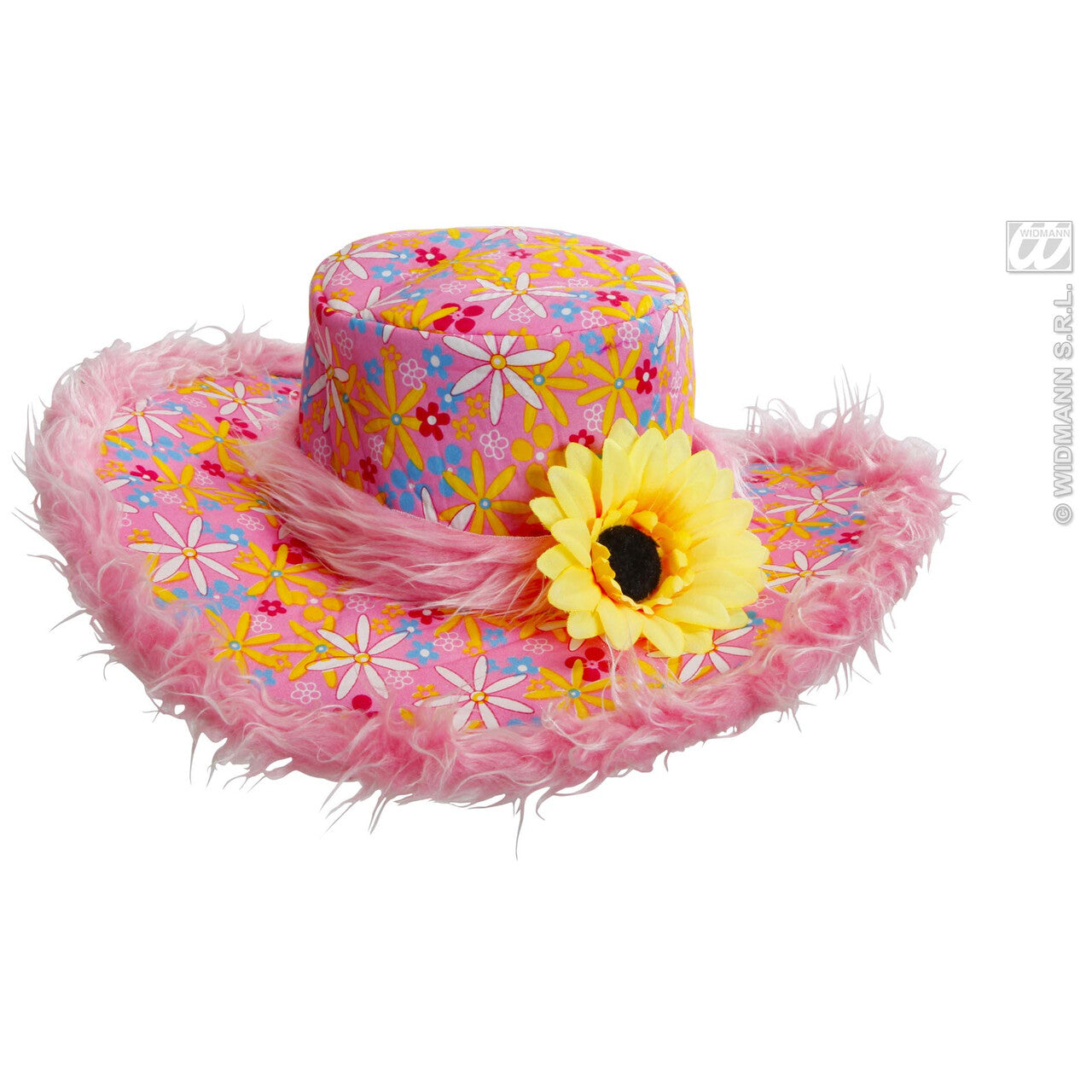 Op deze afbeelding zie je een Accessoires, van het merk Widmann. Hoed Ibiza Met Zonnebloem, Roze