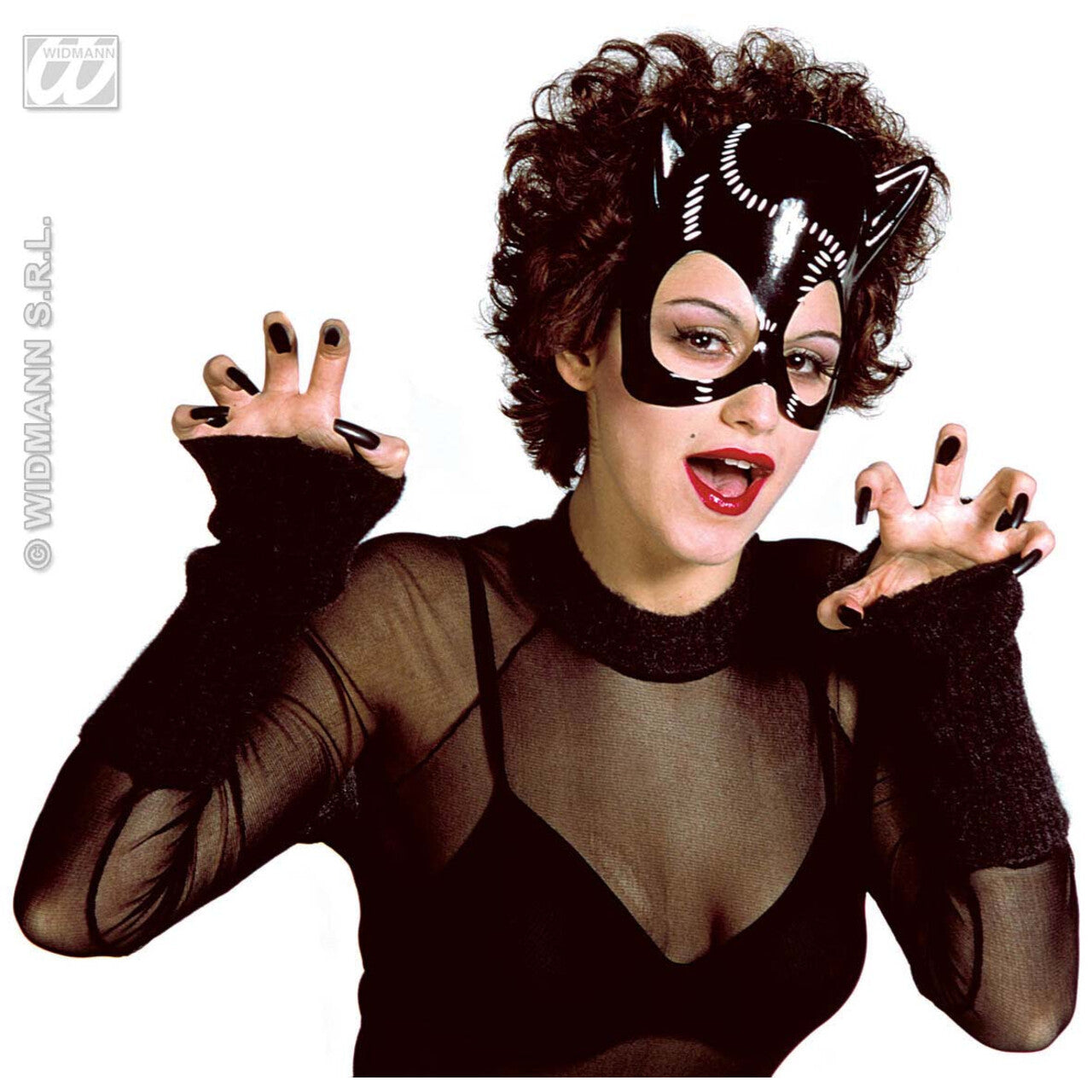 Op deze afbeelding zie je een Accessoires, van het merk Widmann. Masker Catwoman, Pvc