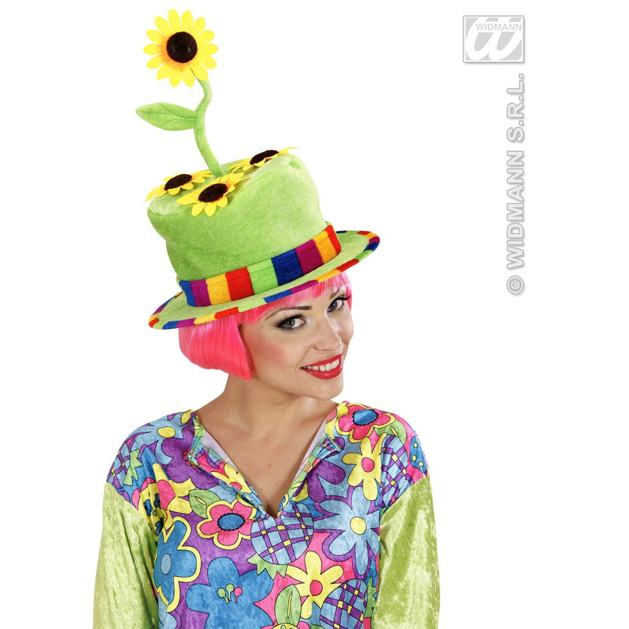 Op deze afbeelding zie je een Accessoires, van het merk Widmann. Fluwelen Hoed Zonnebloem