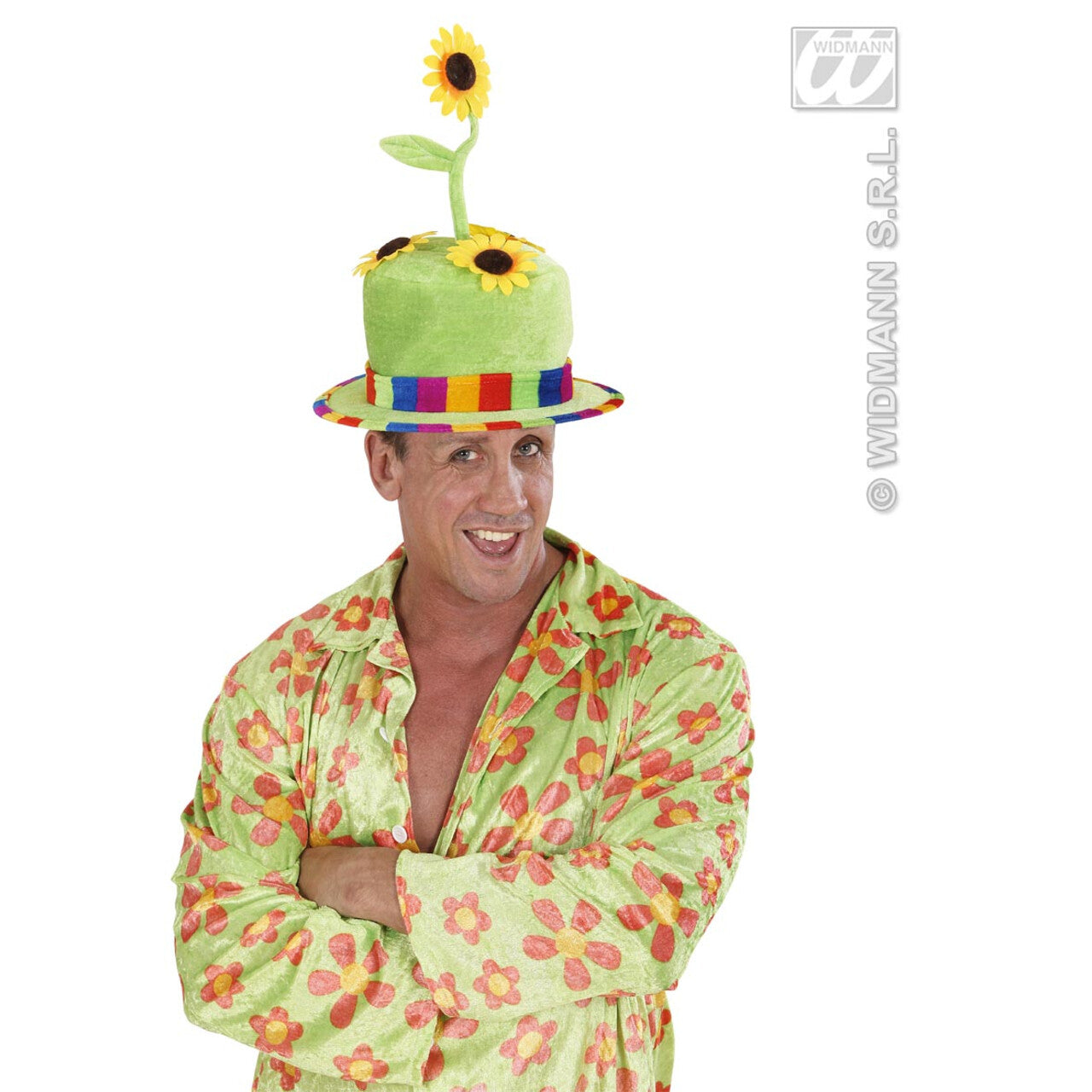 Op deze afbeelding zie je een Accessoires, van het merk Widmann. Fluwelen Hoed Zonnebloem
