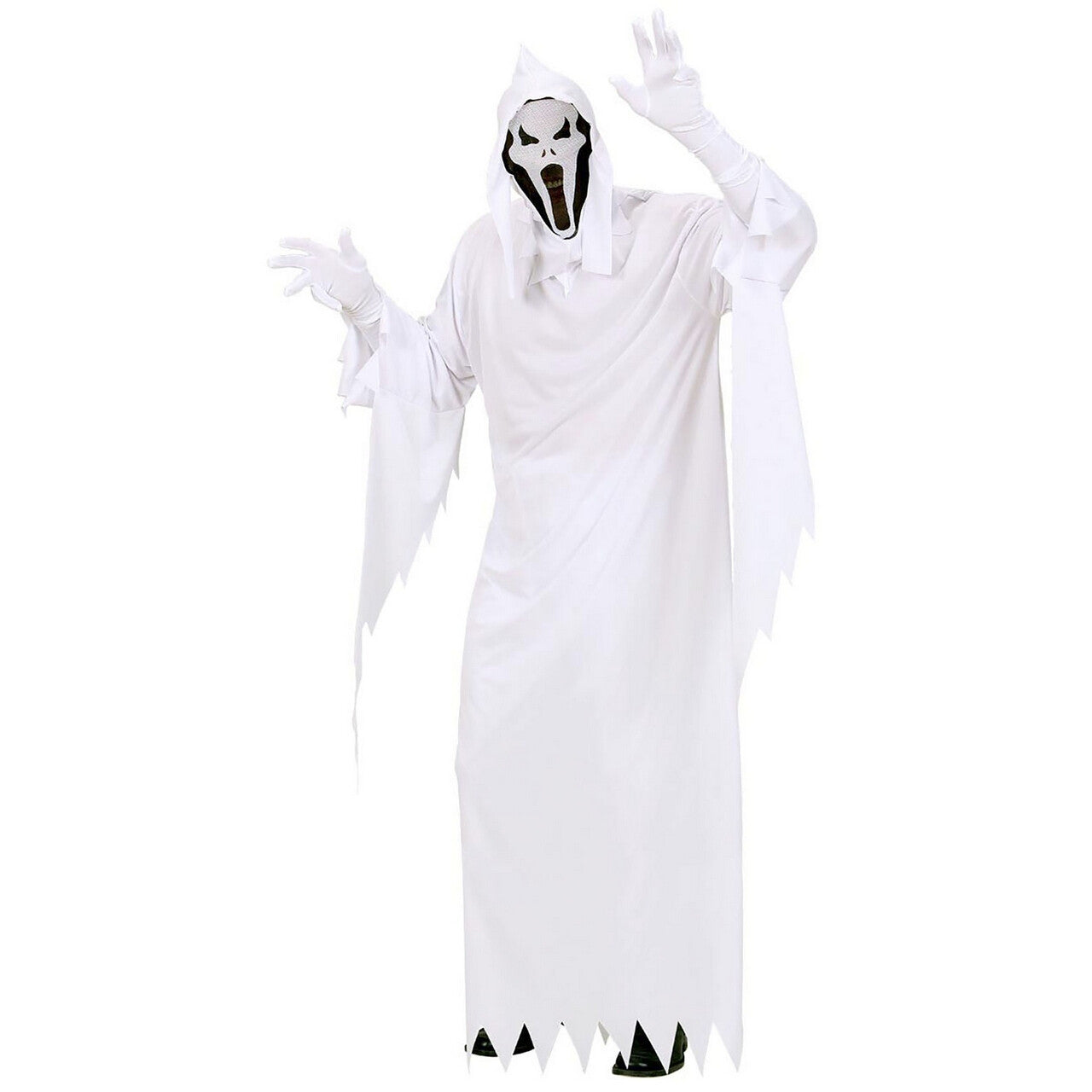 Op deze afbeelding zie je een Kostuums, van het merk Widmann. Spook Wit White Ghost Kostuum Man