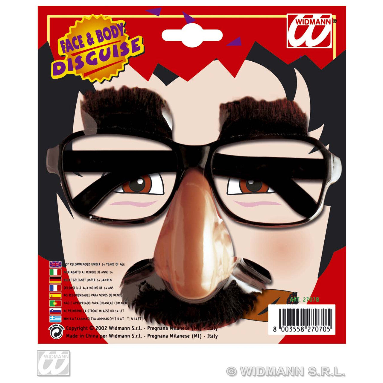 Op deze afbeelding zie je een Accessoires, van het merk Widmann. Bril Met Neus Snor En Wenkbrauwen