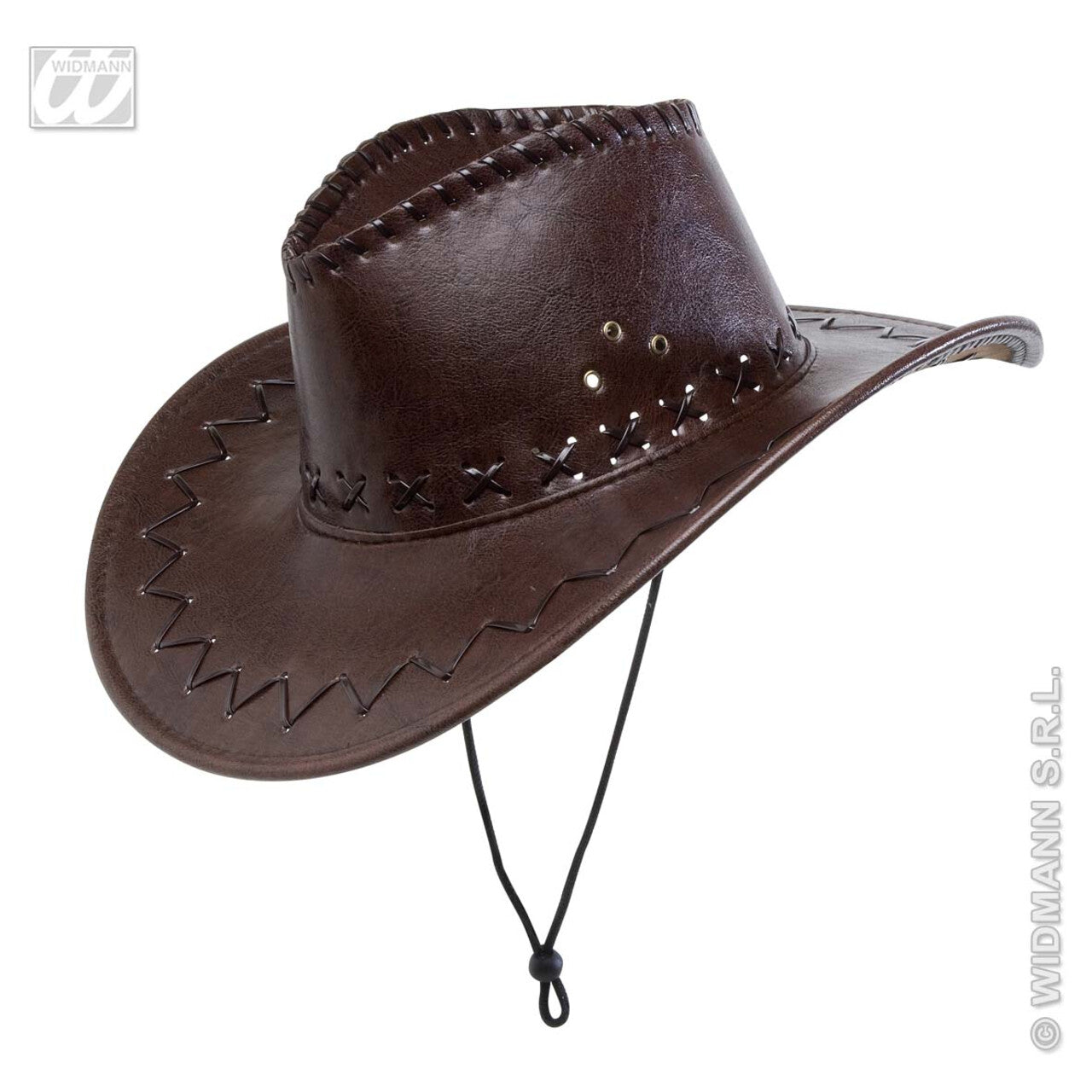 Op deze afbeelding zie je een Accessoires, van het merk Widmann. Cowboyhoed Lederlook Met Decoratie, Bruin