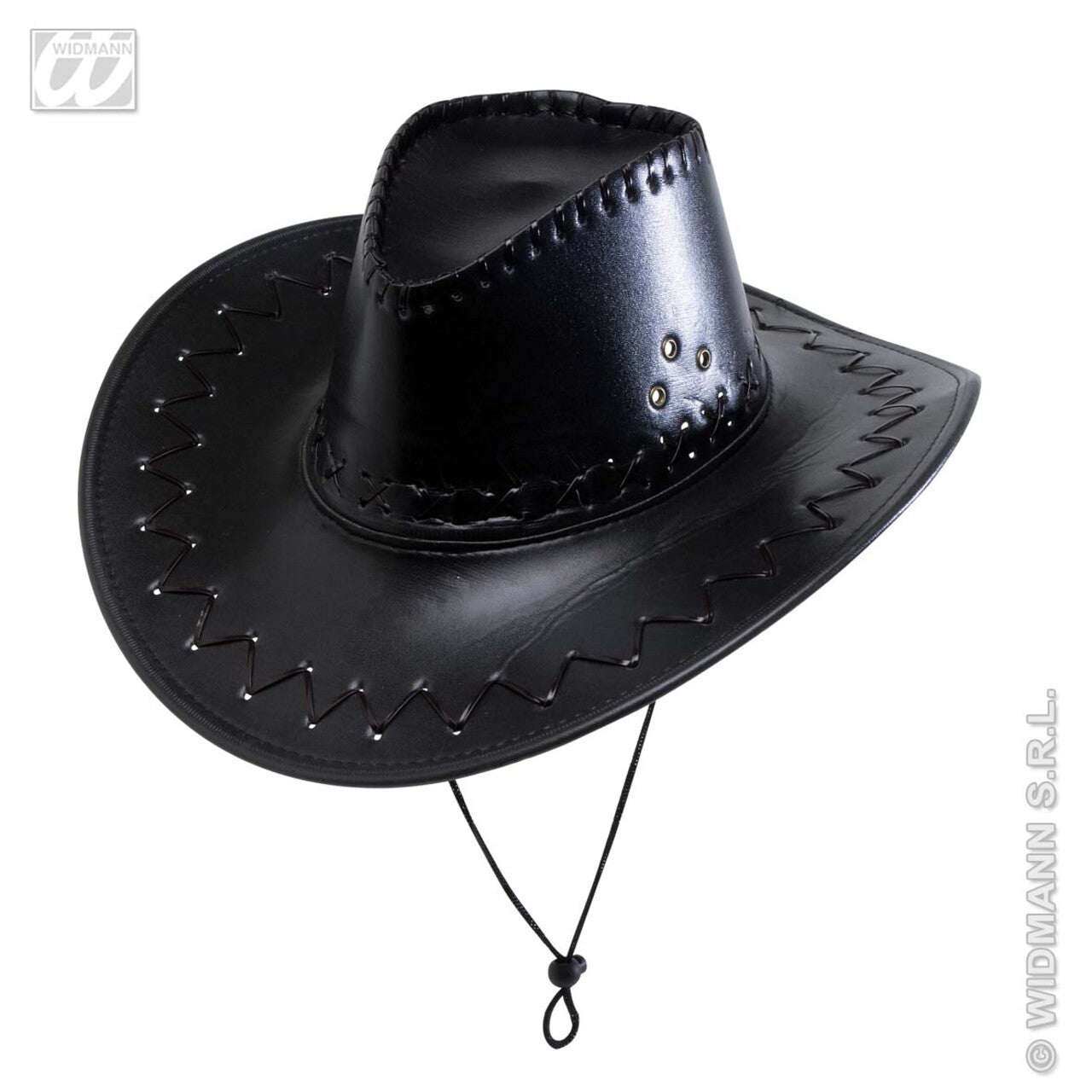Op deze afbeelding zie je een Accessoires, van het merk Widmann. Cowboyhoed Lederlook Met Decoratie, Zwart