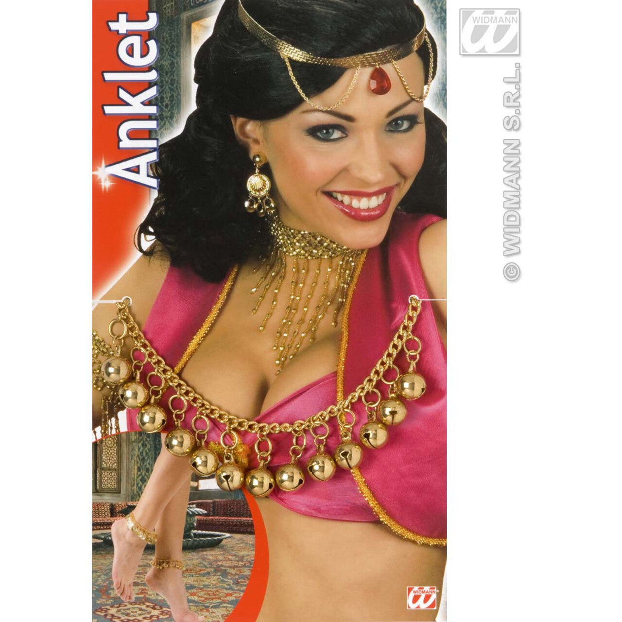 Op deze afbeelding zie je een Accessoires, van het merk Widmann. Enkelband Met Gouden Belletjes