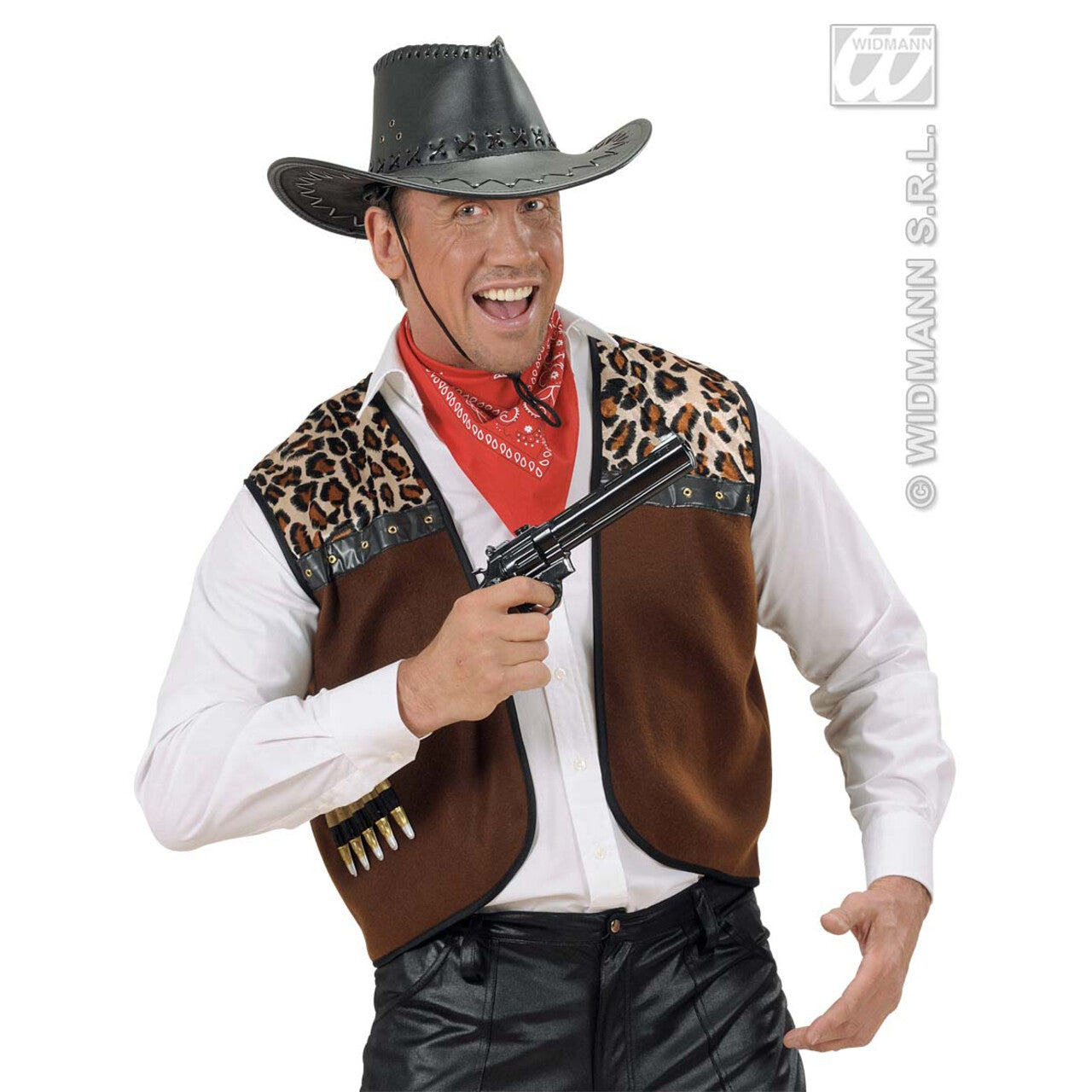 Op deze afbeelding zie je een Accessoires, van het merk Widmann. Vodka Cowboy Pistool 30 Centimeter