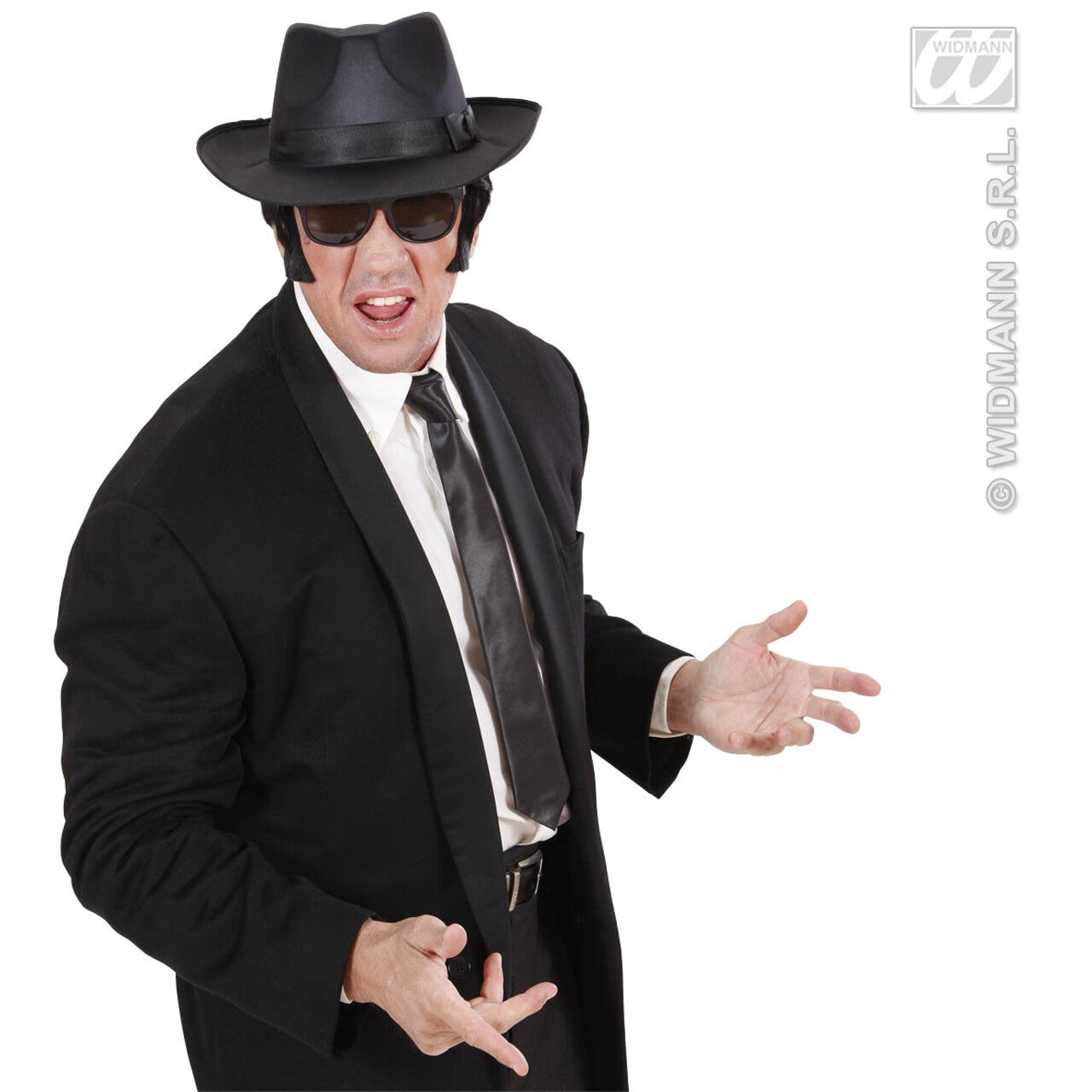 Op deze afbeelding zie je een Accessoires, van het merk Widmann. Satijnen Stropdas Blues Brother, Zwart