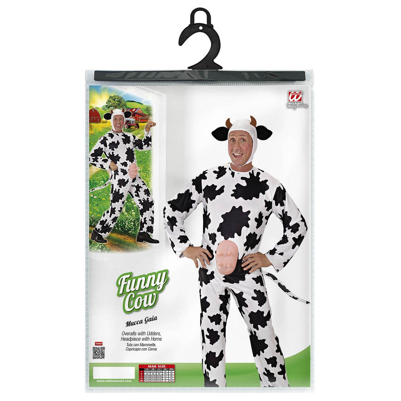 Op deze afbeelding zie je een Kostuums, van het merk Widmann. Grappige Koe Holy Cow Kostuum Man