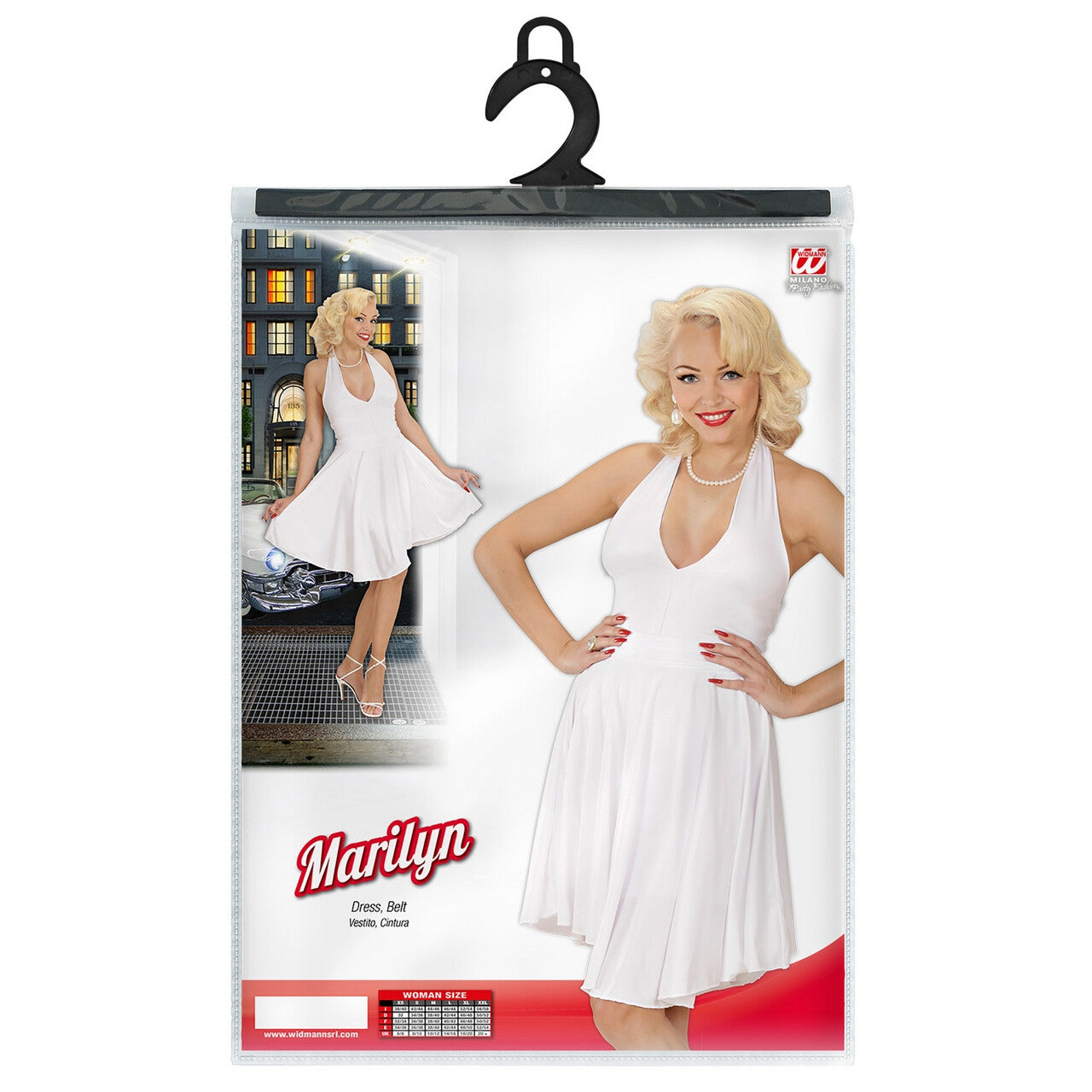 Op deze afbeelding zie je een Kostuums, van het merk Widmann. Marilyn Miss Monroe Kostuum Vrouw
