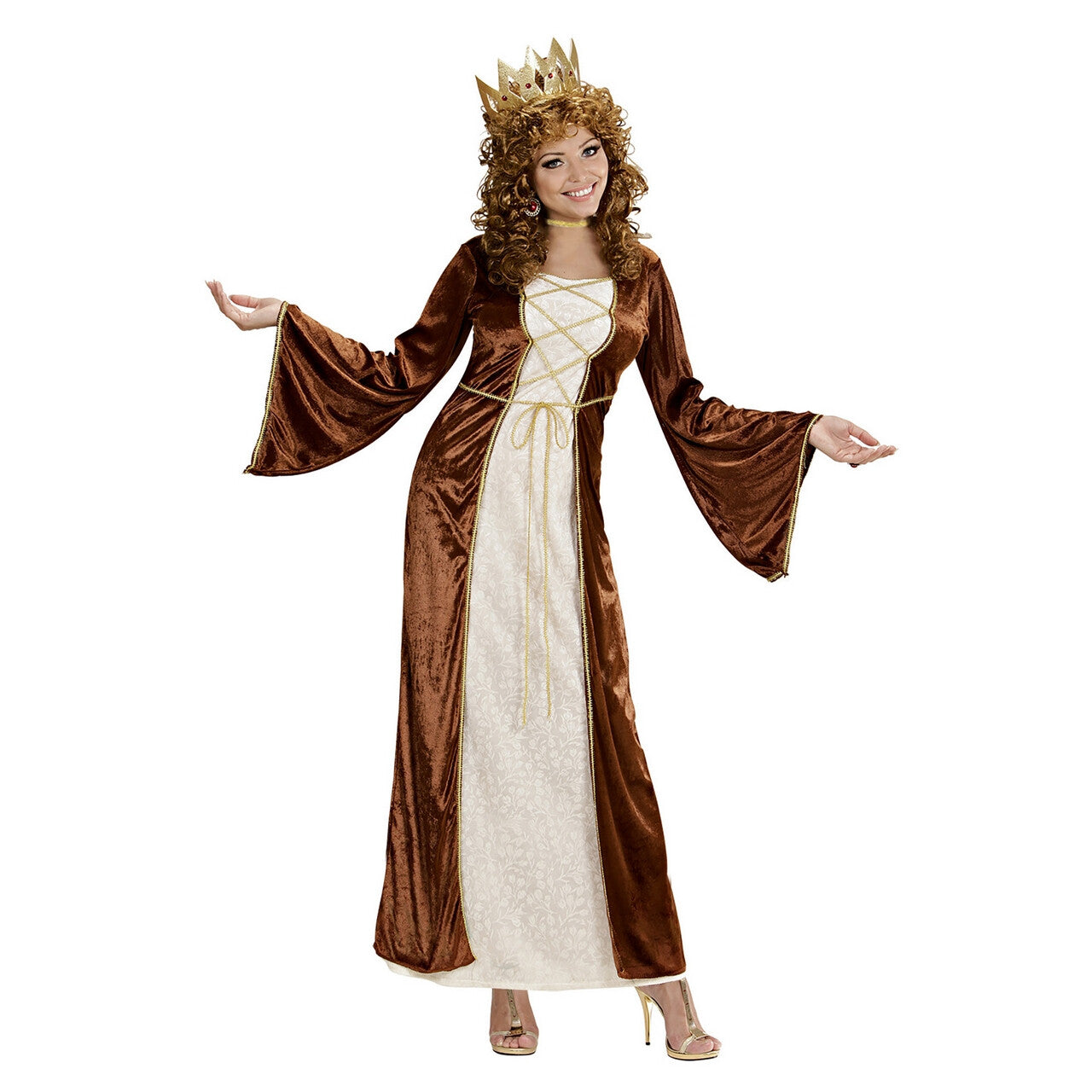 Op deze afbeelding zie je een Kostuums, van het merk Widmann. Elegante Middeleeuwse Prinses, Fluweel Kostuum Vrouw