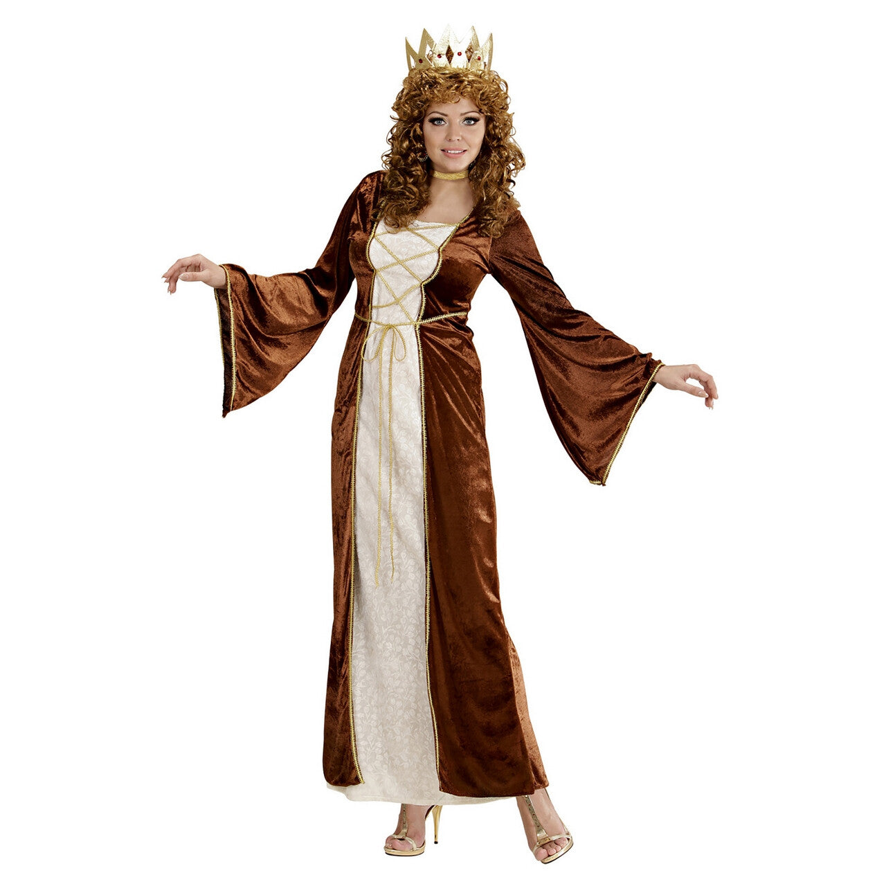 Op deze afbeelding zie je een Kostuums, van het merk Widmann. Elegante Middeleeuwse Prinses, Fluweel Kostuum Vrouw