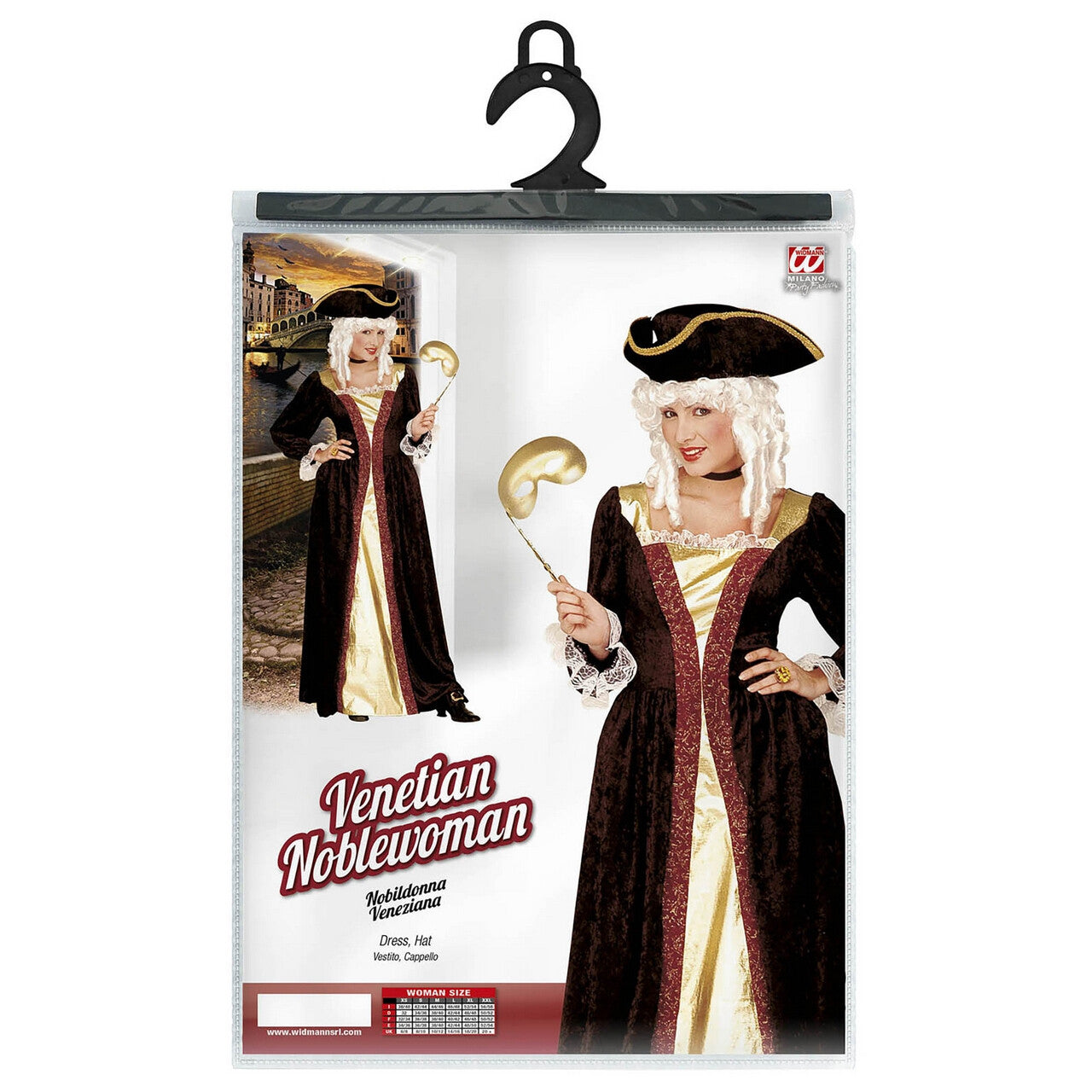 Op deze afbeelding zie je een Kostuums, van het merk Widmann. Venetiaanse Edelvrouw Ms Vaporetto Kostuum
