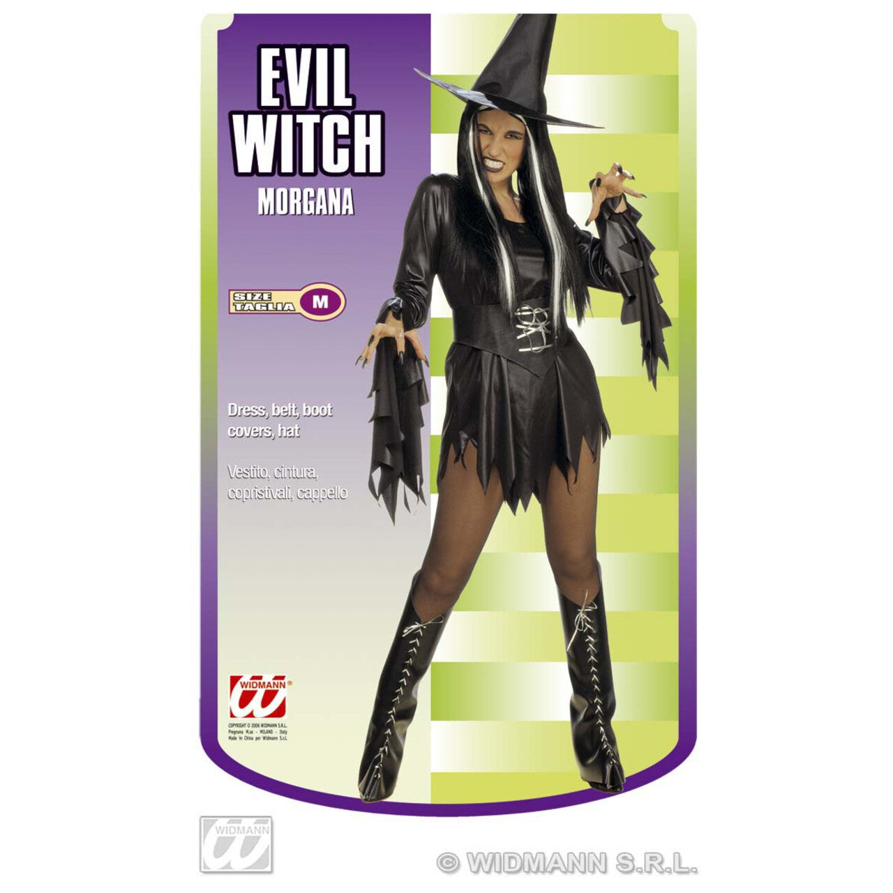 Op deze afbeelding zie je een Kostuums, van het merk Widmann. Dark Spicy Witch Kostuum Vrouw