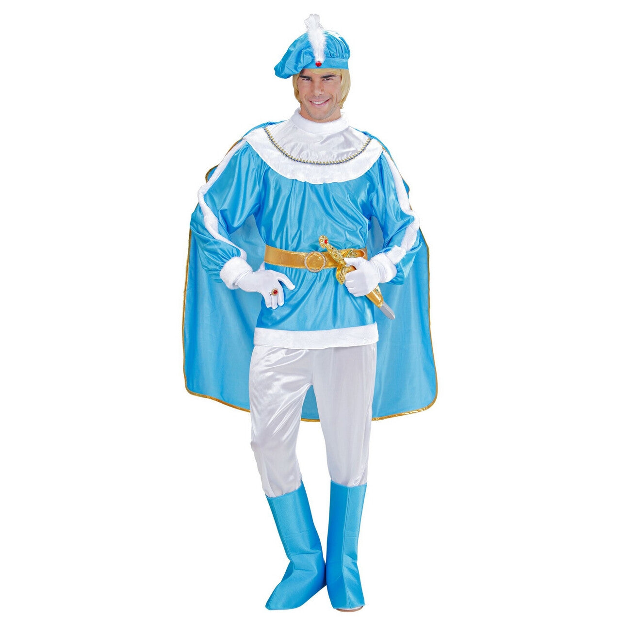 Op deze afbeelding zie je een Kostuums, van het merk Widmann. Bourgondische Blauwe Prins Kostuum Man