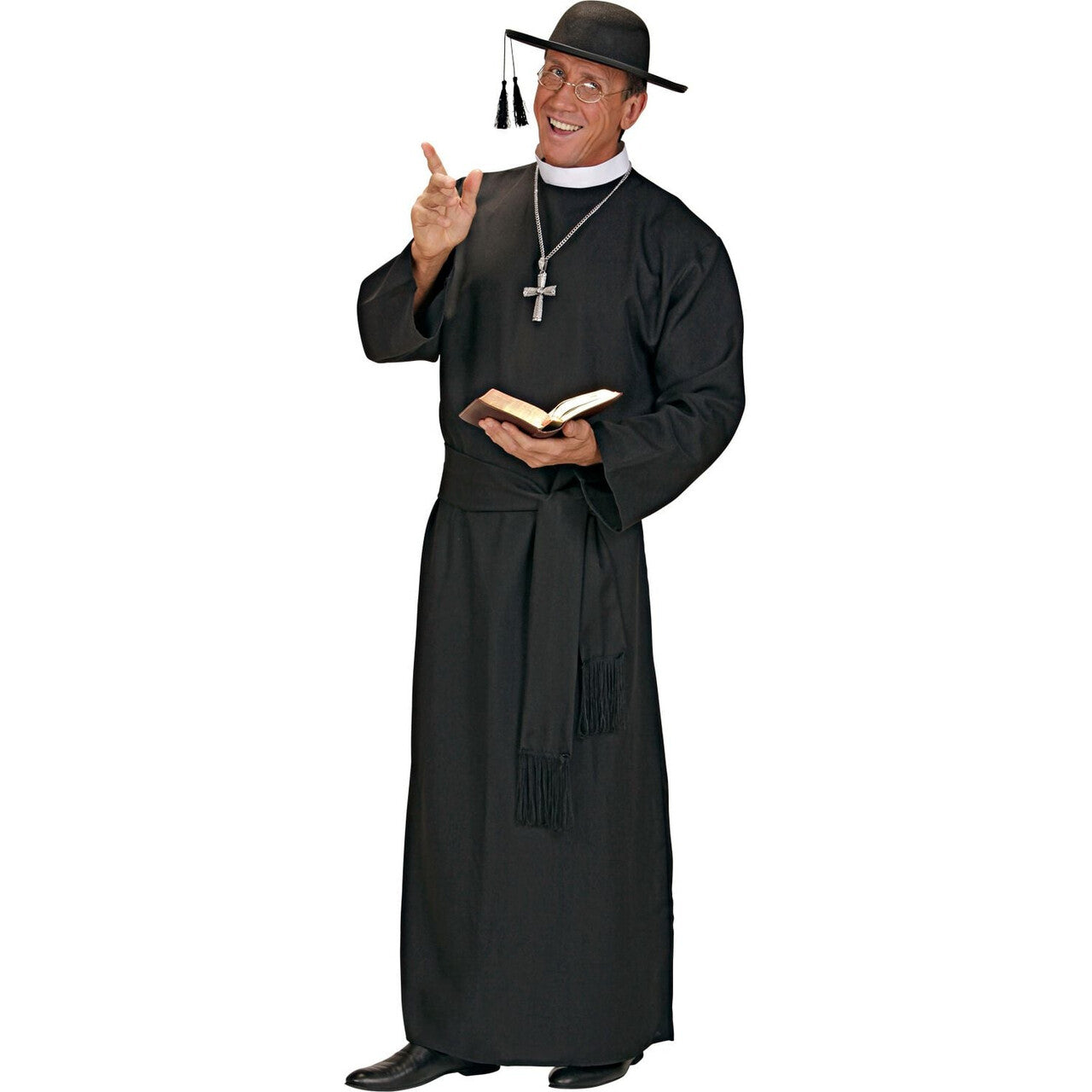 Op deze afbeelding zie je een Kostuums, van het merk Widmann. Overtuigende Priester Don Camillo XL Kostuum Man