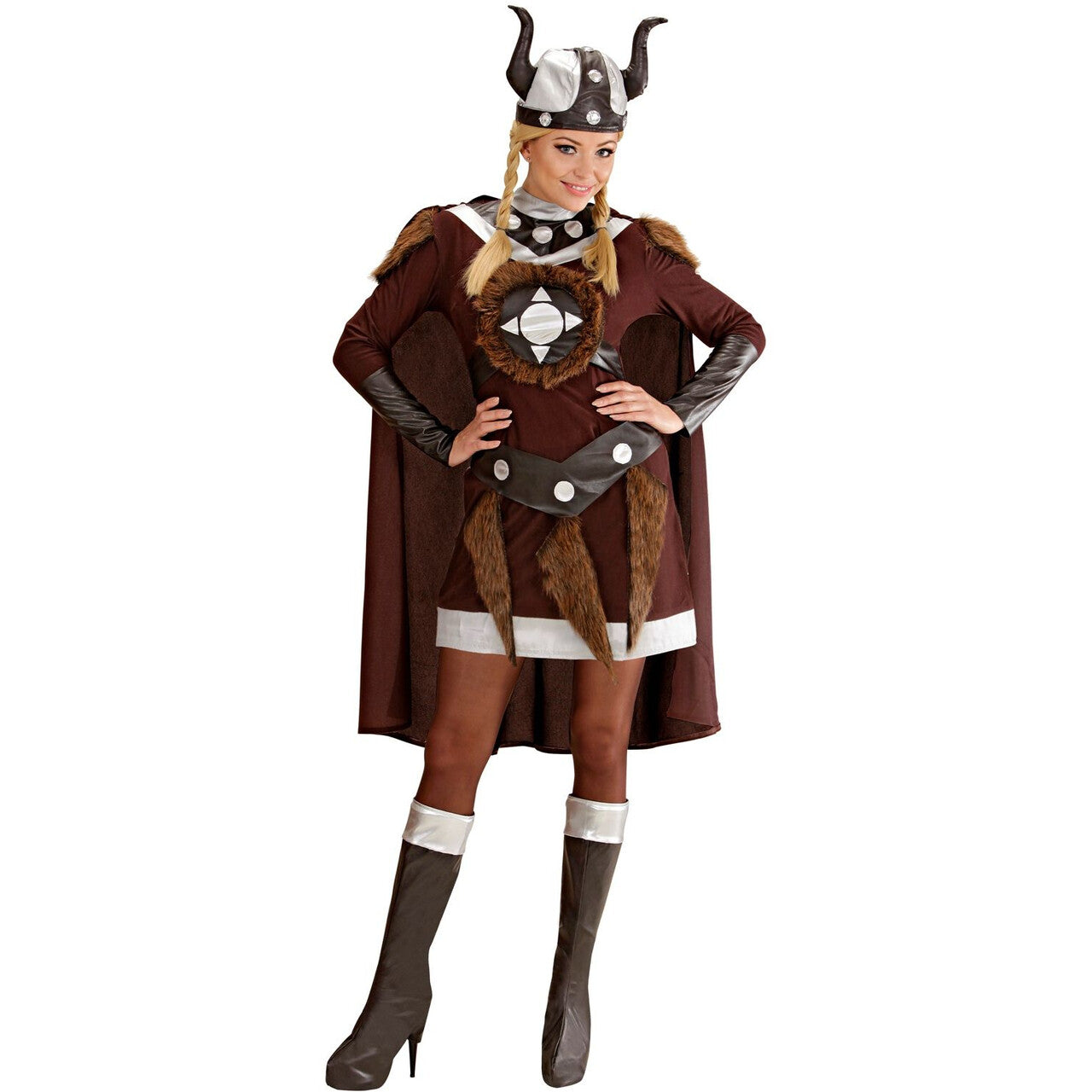 Op deze afbeelding zie je een Kostuums, van het merk Widmann. Luxe Viking Viktoria Kostuum Vrouw