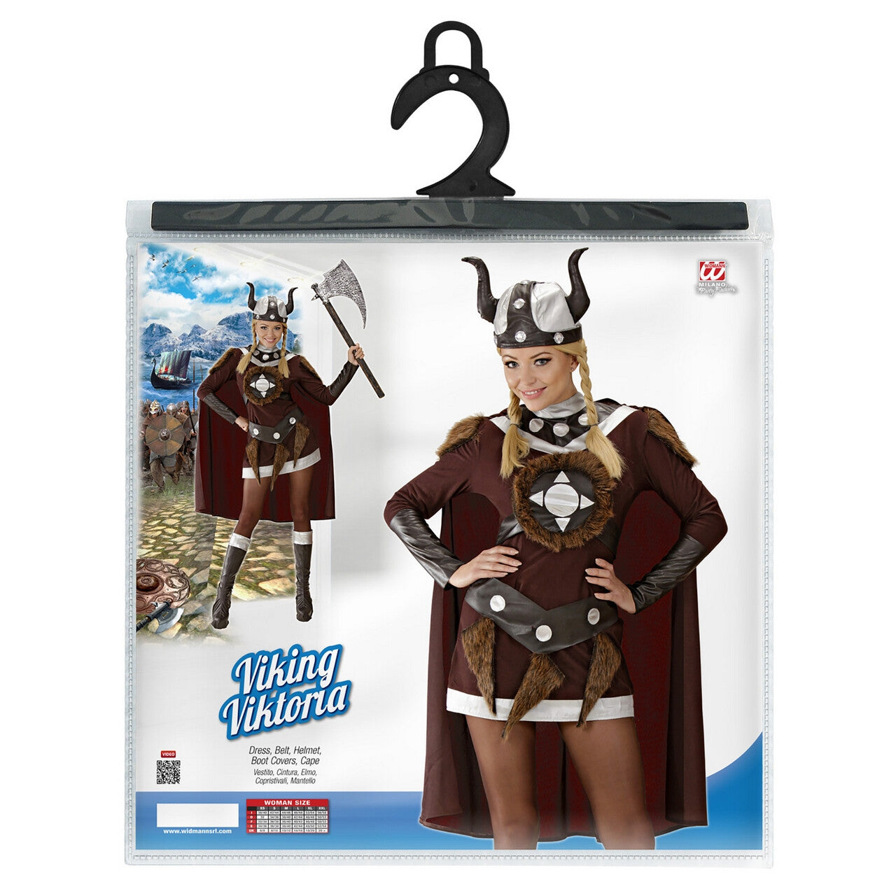 Op deze afbeelding zie je een Kostuums, van het merk Widmann. Luxe Viking Viktoria Kostuum Vrouw