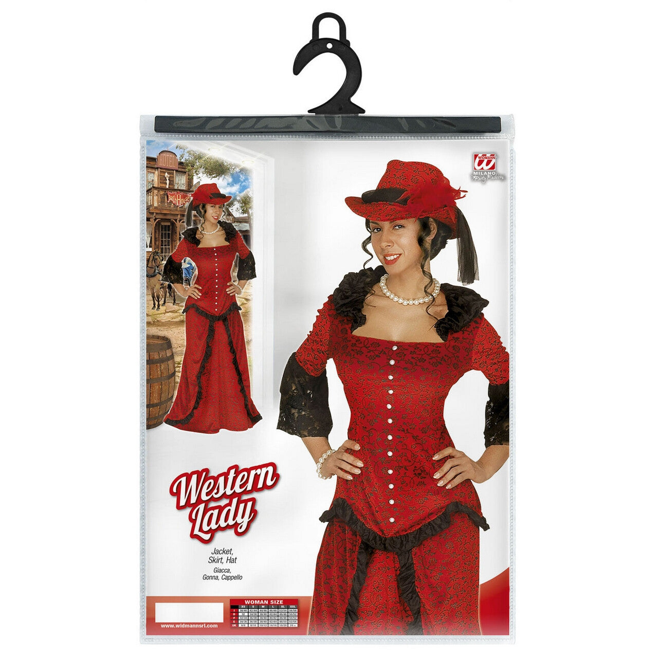 Op deze afbeelding zie je een Kostuums, van het merk Widmann. Saloonlady Western Lady Kostuum Vrouw