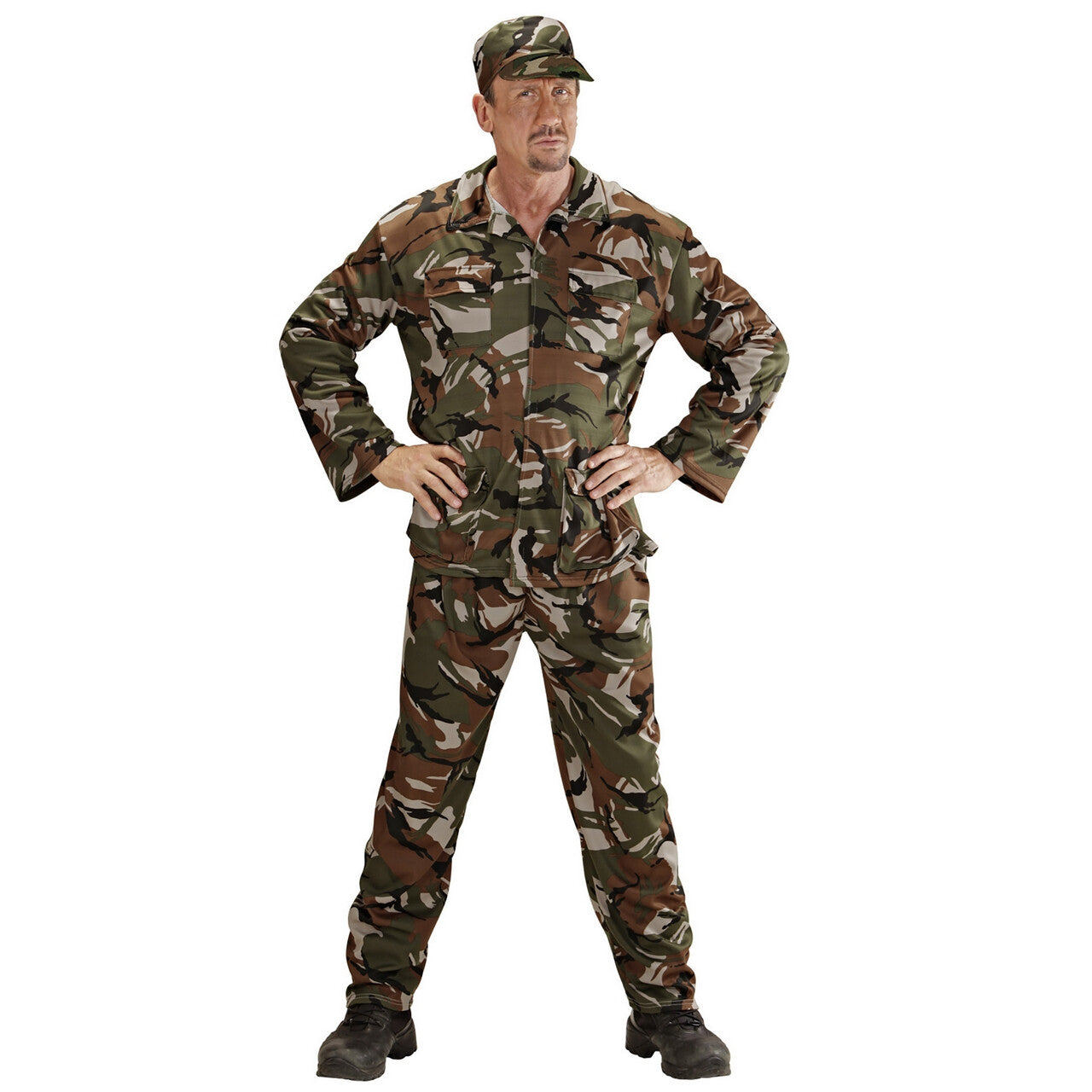 Op deze afbeelding zie je een Kostuums, van het merk Widmann. American G.i. Joe XL Kostuum Man