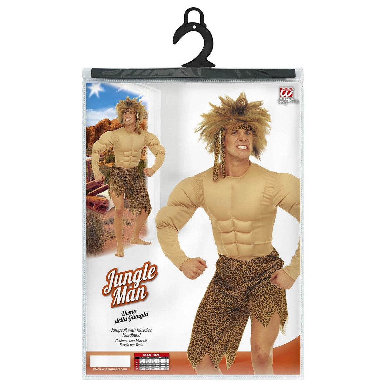 Op deze afbeelding zie je een Kostuums, van het merk Widmann. Jungle Man Tarzan Kostuum