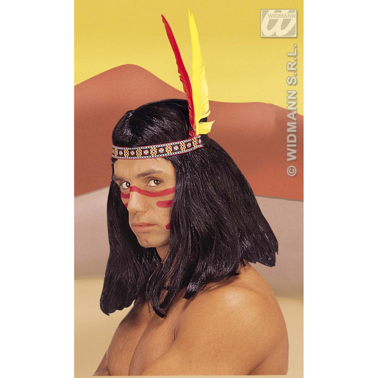 Op deze afbeelding zie je een Accessoires, van het merk Widmann. Hoofdband Indiaan Met 2 Veren