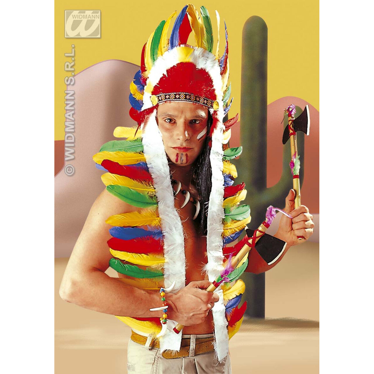 Op deze afbeelding zie je een Accessoires, van het merk Widmann. Indianentooi Lang, 160 Centimeter