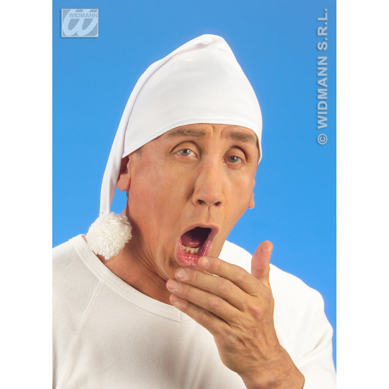 Op deze afbeelding zie je een Accessoires, van het merk Widmann. Slaapmuts Wit