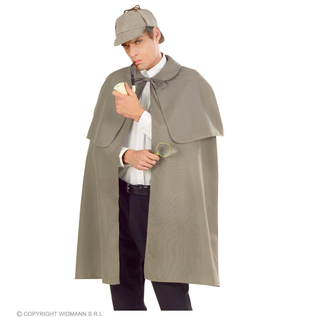 Op deze afbeelding zie je een Accessoires, van het merk Widmann. Zware Cape Grijs Met Kraag, 100 Centimeter