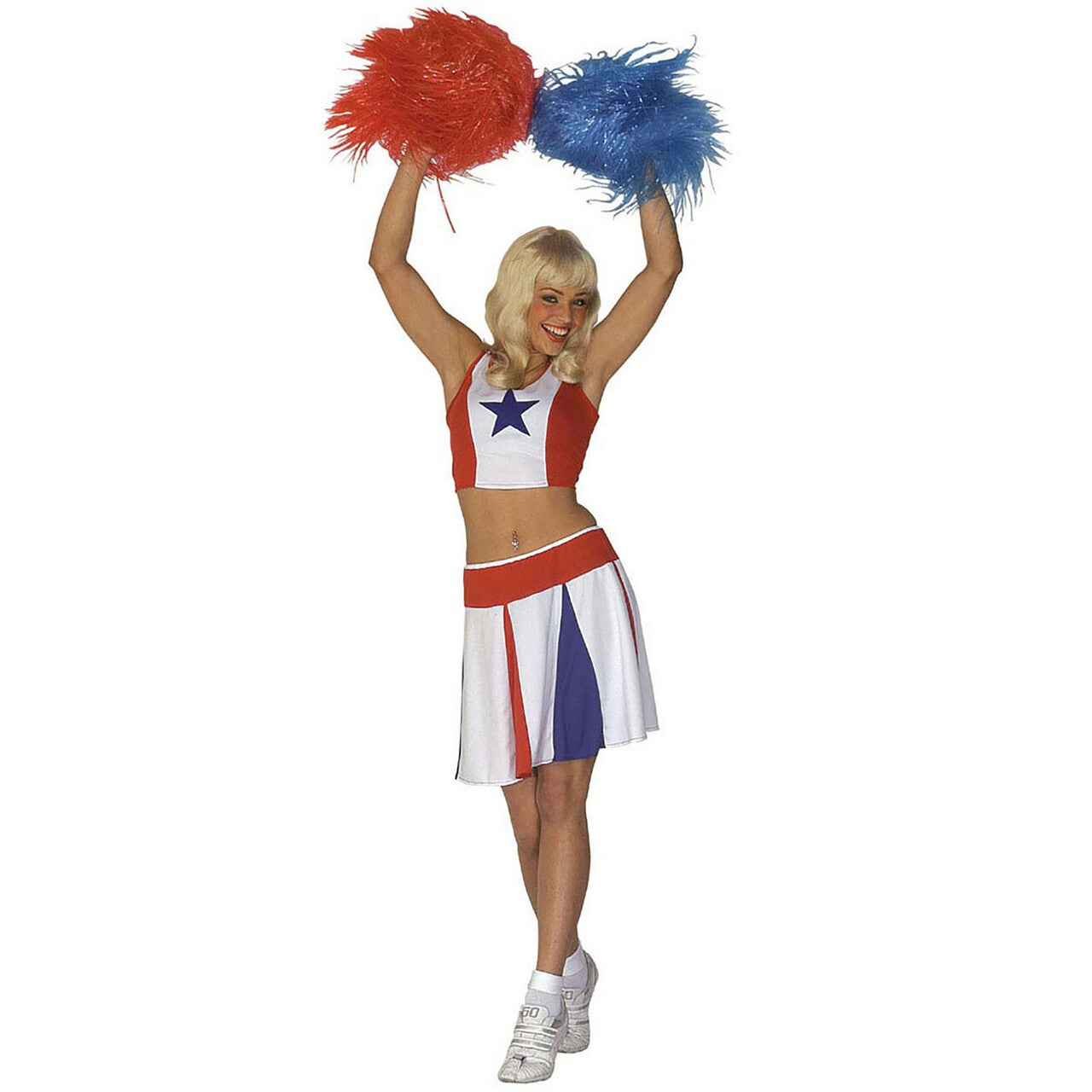 Op deze afbeelding zie je een Kostuums, van het merk Widmann. All American Cheerleader Kostuum Vrouw