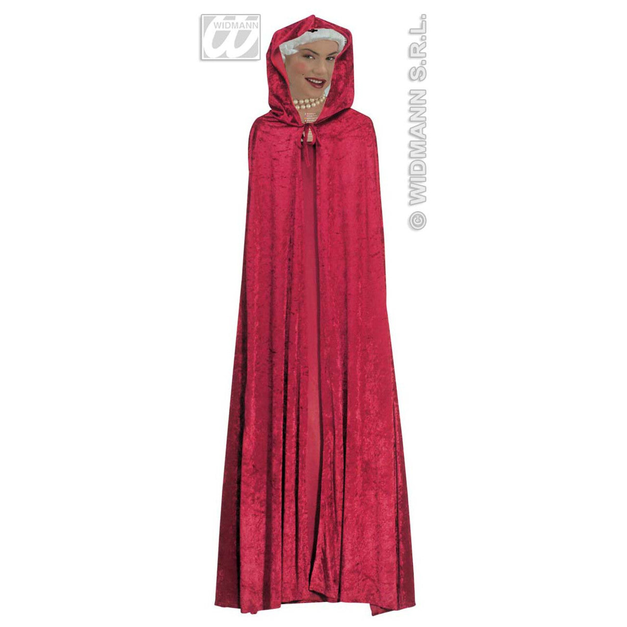 Op deze afbeelding zie je een Accessoires, van het merk Widmann. Fluwelen Cape Met Kap, Burgundy 150 Centimeter