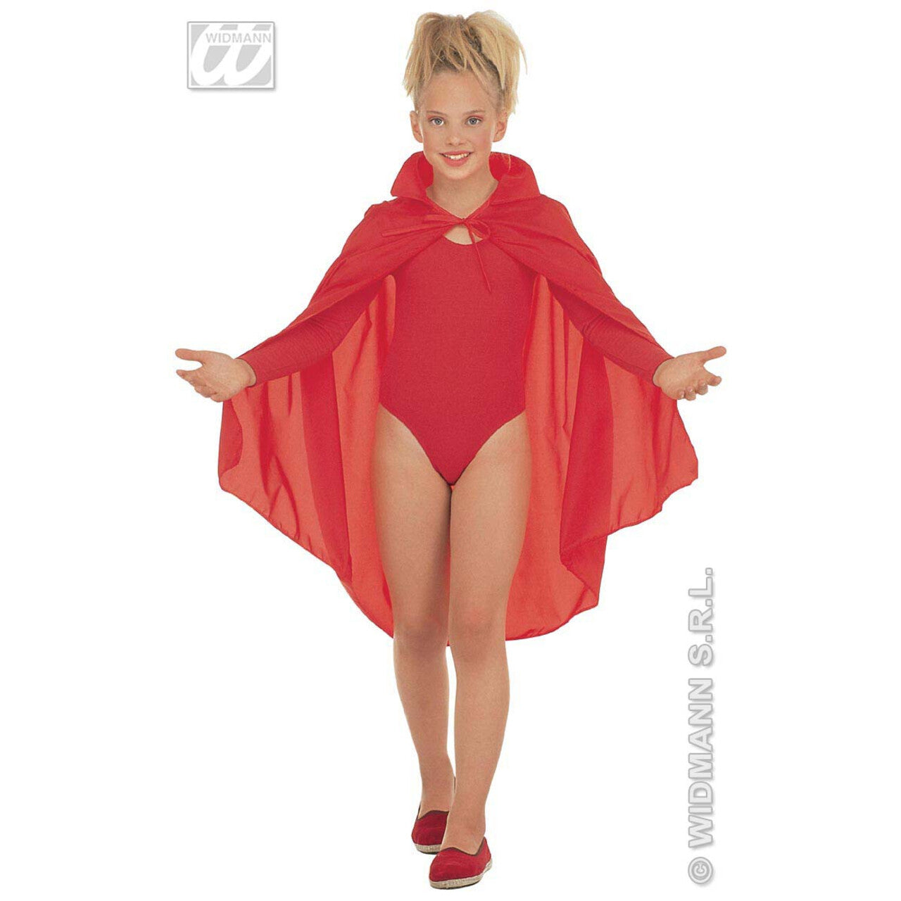 Op deze afbeelding zie je een Accessoires, van het merk Widmann. Rode Cape, Kind, 90 Centimeter