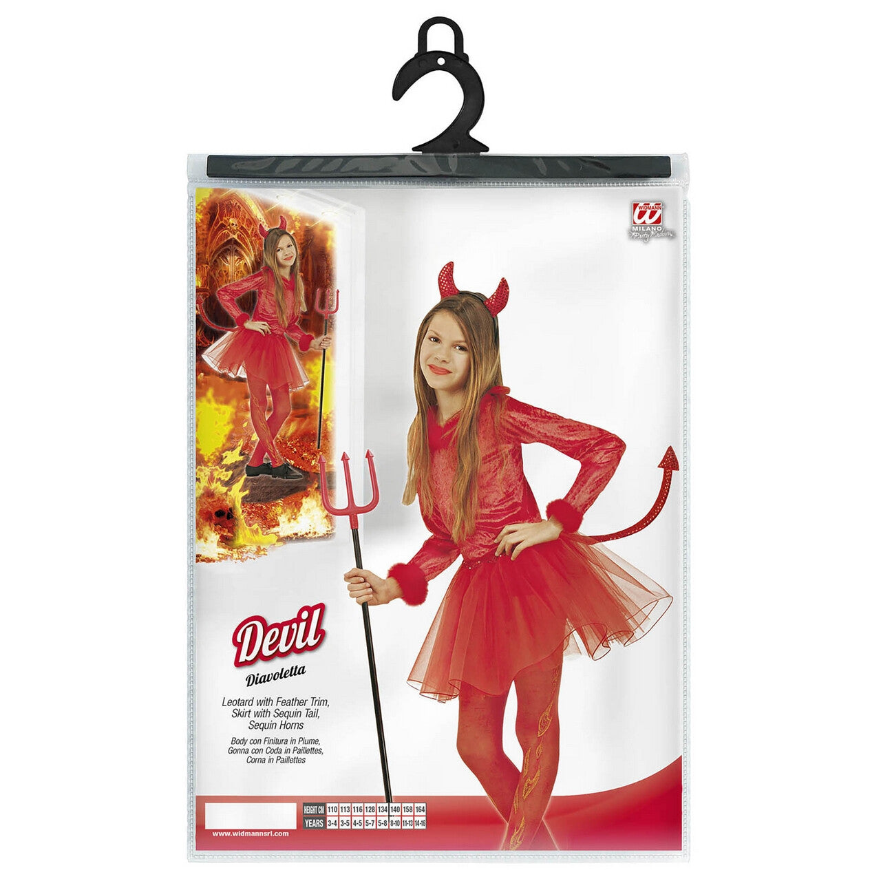 Op deze afbeelding zie je een Kostuums, van het merk Widmann. Duivels Meisje Dancing Devil Kostuum