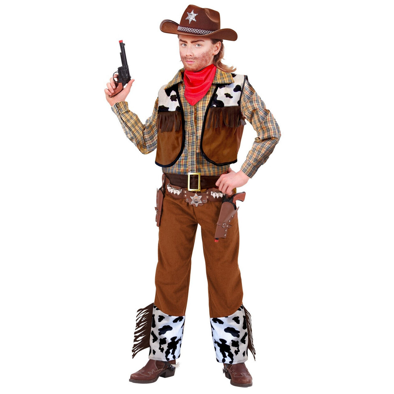 Op deze afbeelding zie je een Kostuums, van het merk Widmann. Western Cowboy Lone Rider Kostuum Jongen