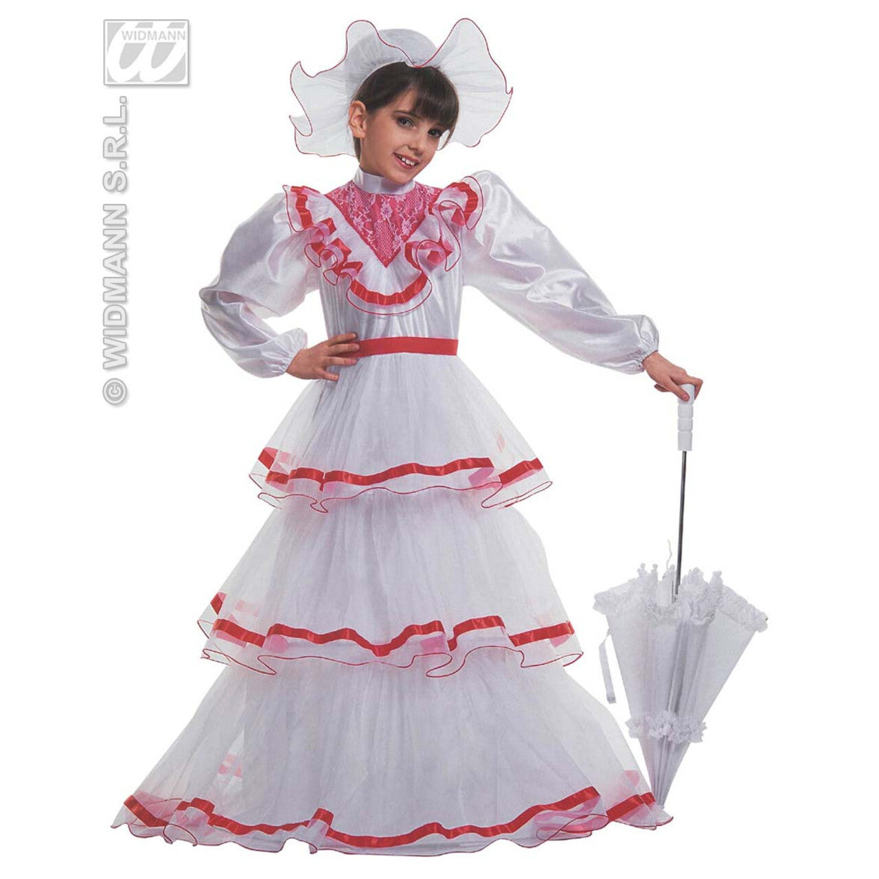 Op deze afbeelding zie je een Kostuums, van het merk Widmann. Dame Van Stand Rossella Kostuum Meisje