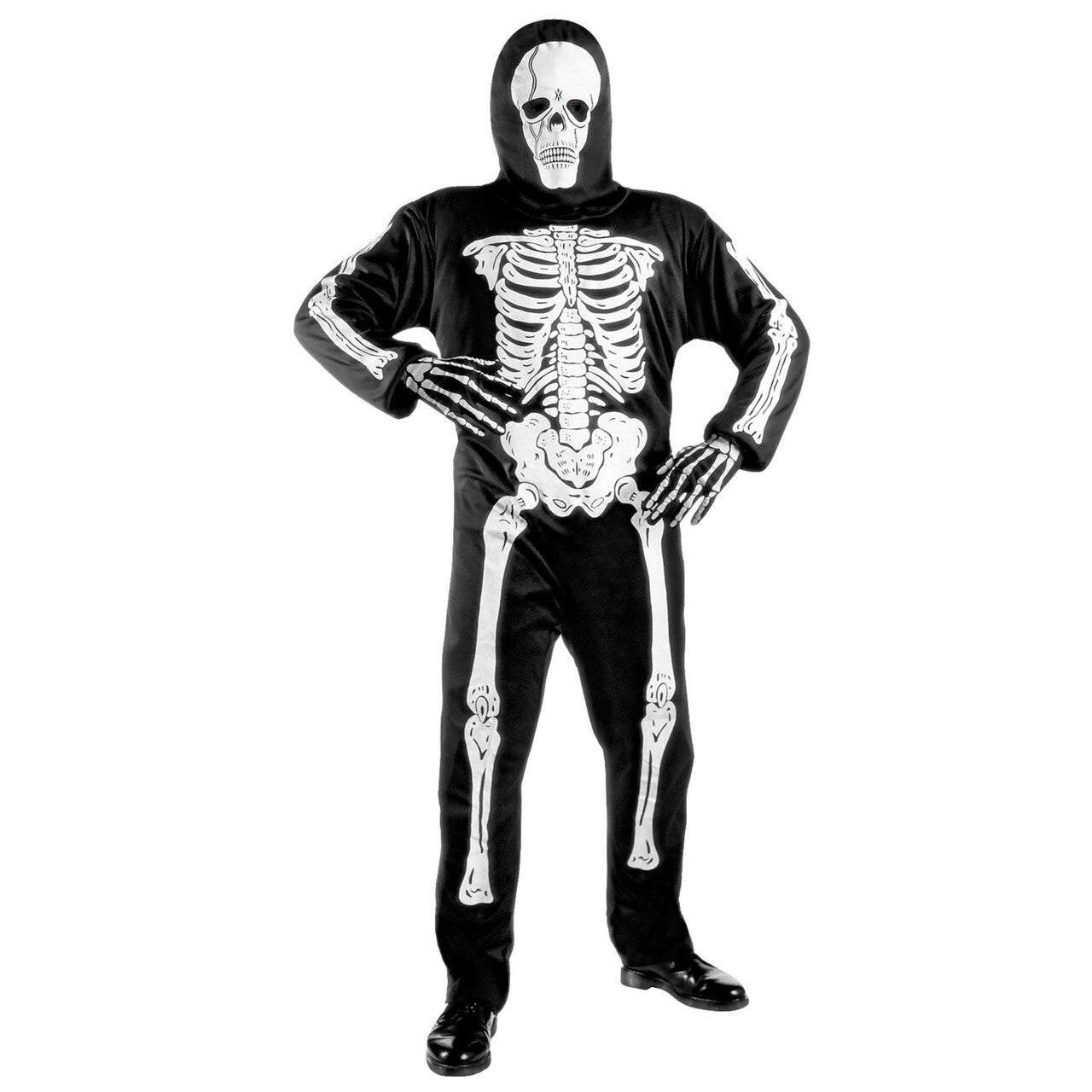 Op deze afbeelding zie je een Kostuums, van het merk Widmann. Full-Body Skelet Kostuum Jongen
