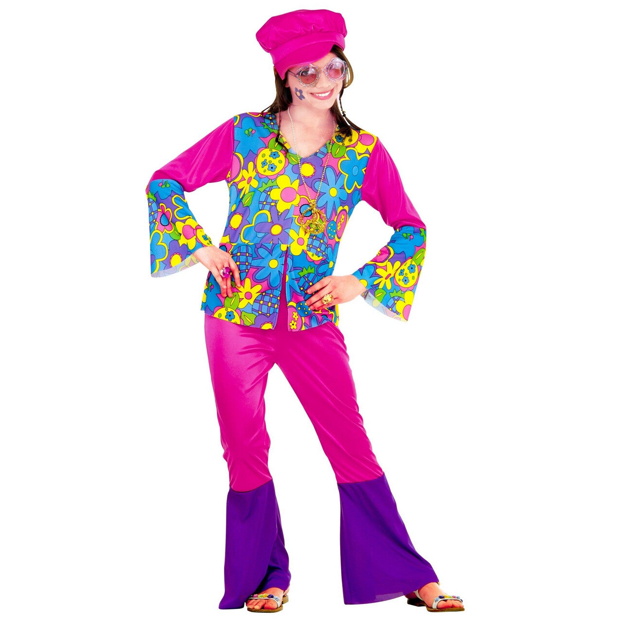 Op deze afbeelding zie je een Kostuums, van het merk Widmann. Hippie Meisje Ms Love Kostuum