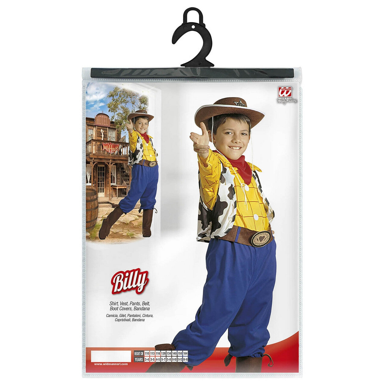Op deze afbeelding zie je een Kostuums, van het merk Widmann. Billy Boy Toy Story Kostuum Jongen