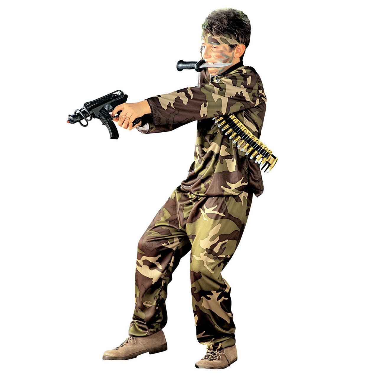 Op deze afbeelding zie je een Kostuums, van het merk Widmann. Amerikaanse Special Force Kostuum Jongen