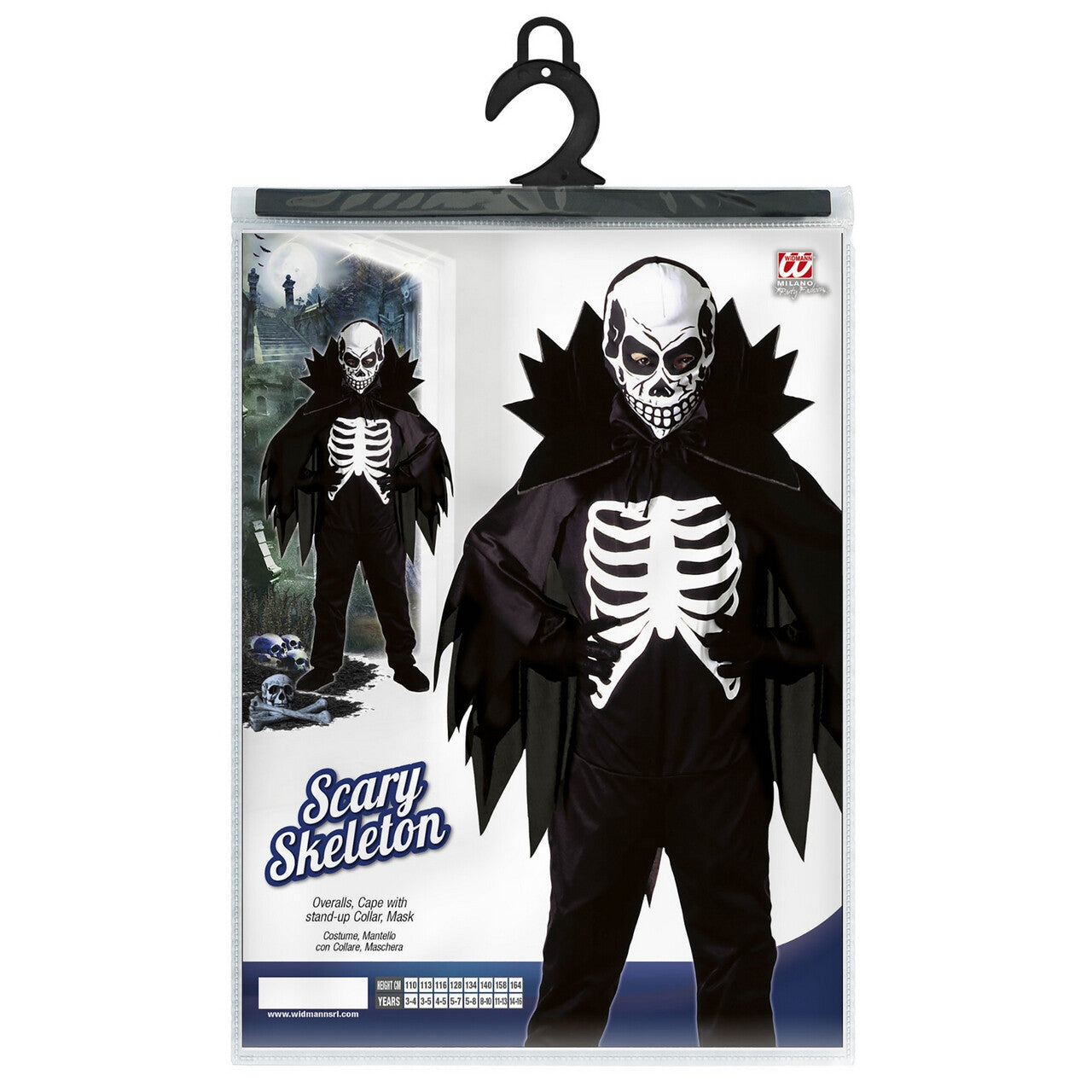 Op deze afbeelding zie je een Kostuums, van het merk Widmann. Scary Skeleton Sir Skeleton Kostuum Jongen